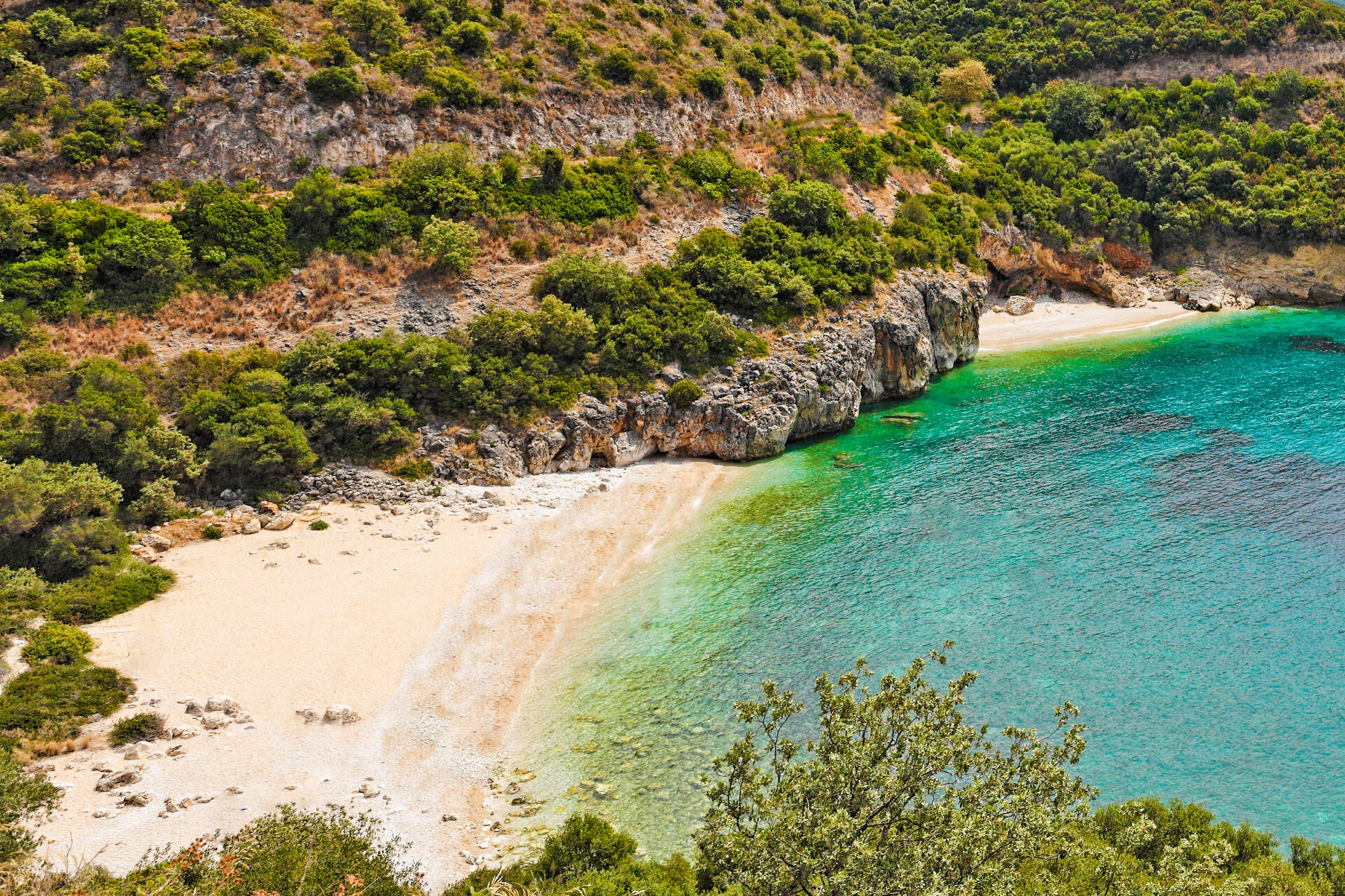 The naturist beach Mega Drafi in Syvota, Greece FKK-Strand Mega Drafi, Epirus, Griechenland