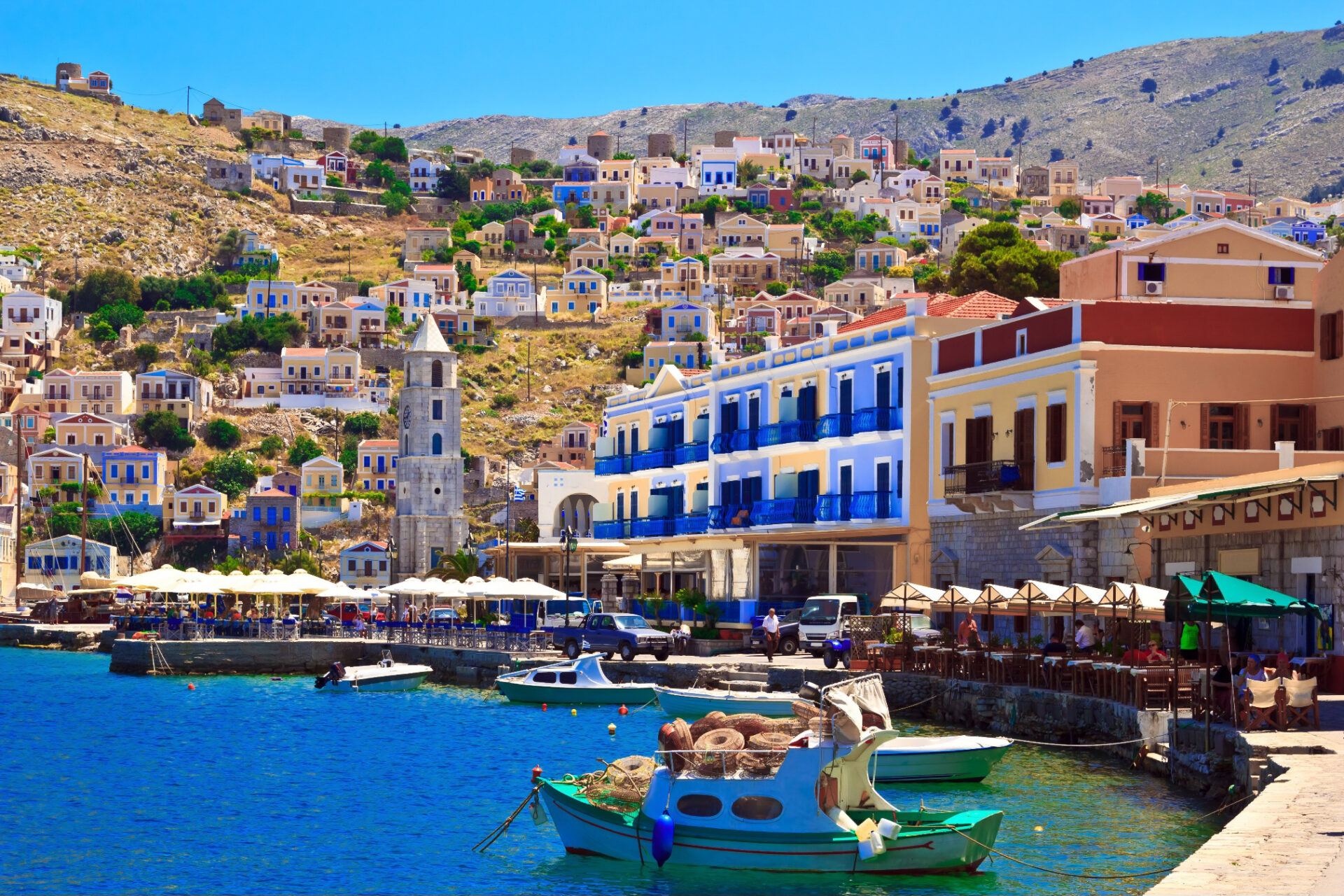 Boat trip from Rhodes to Symi Island, Greece Bootsausflug Rhodos zur Insel Symi, Grichenland