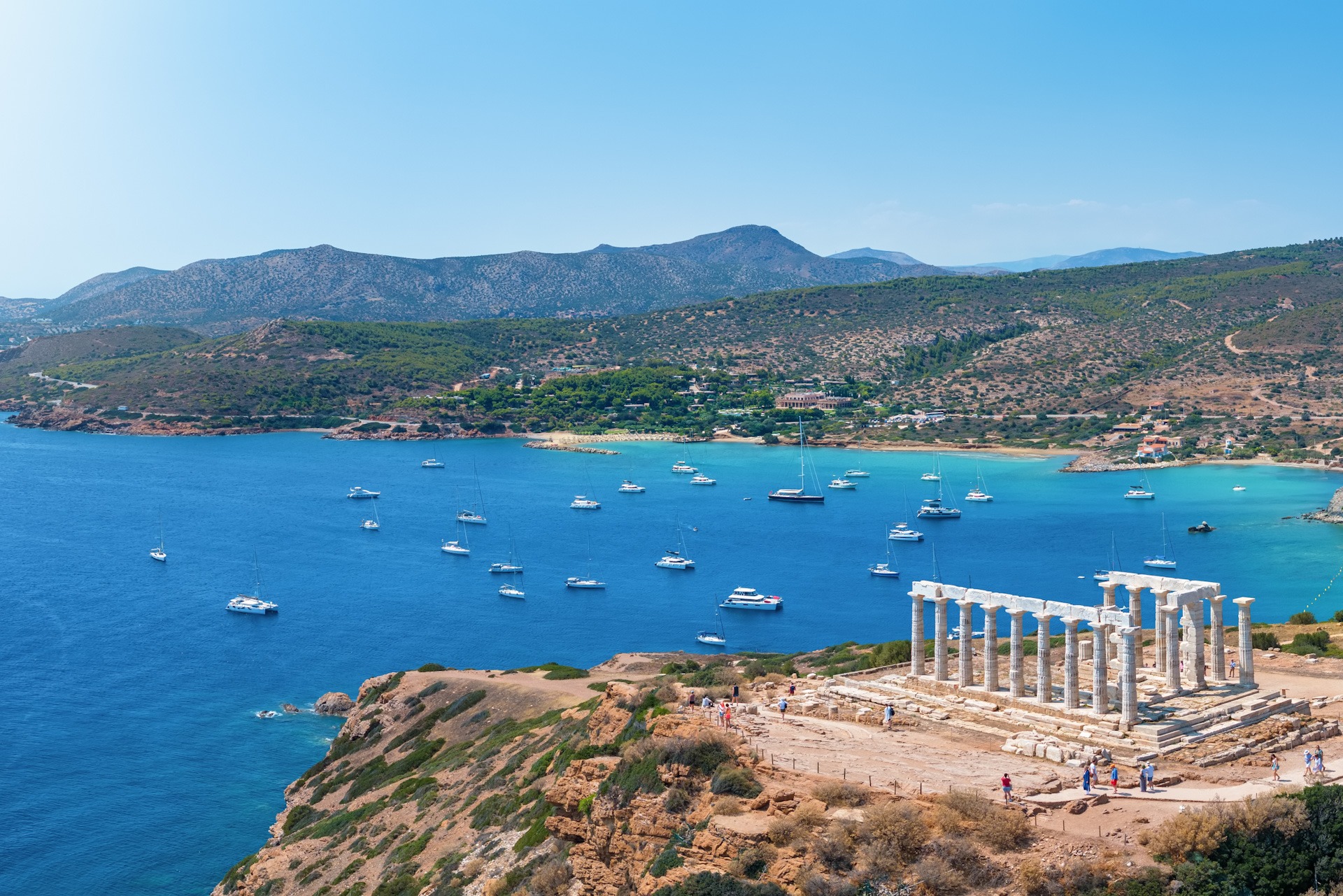 Panoramic view of the Temple of Poseidon at Cape Sounion Attika 1920x1280 sp Panoramic view of the Temple of Poseidon at Cape Sounion Attika