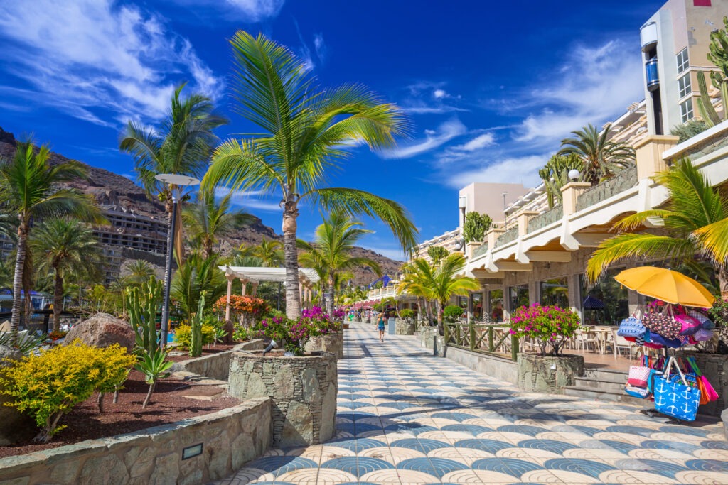 Promenade to the beach in Taurito on Gran Canaria island, Spain