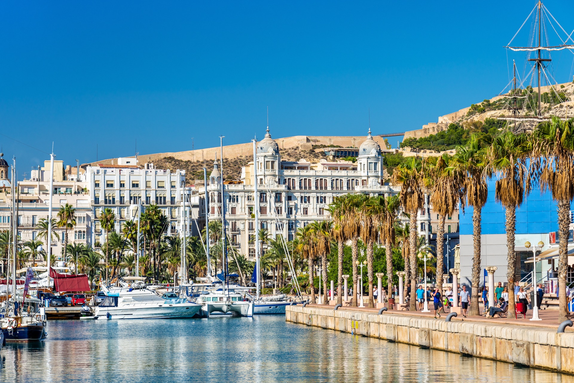 Promenade in the Marina of Alicante, Spain Costa Blanca