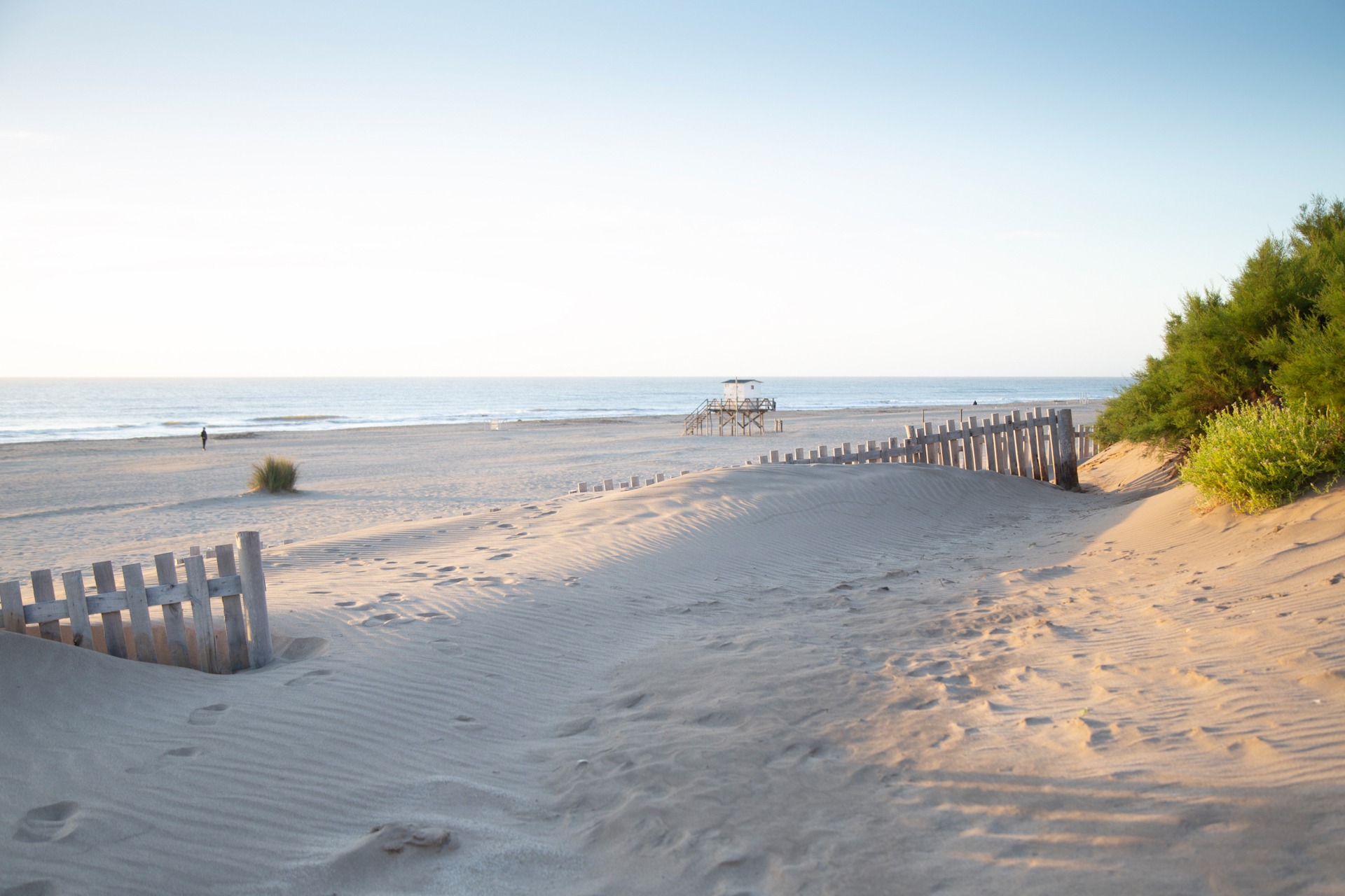 Beautiful morning of summer in the beach. Mar Azul, Argentina.