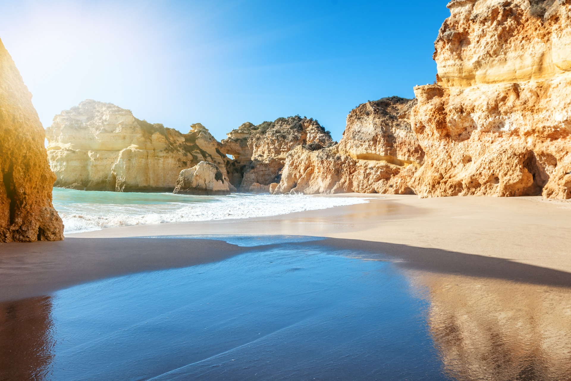 stunning beautiful bright landscape, cliffs of the Algarve