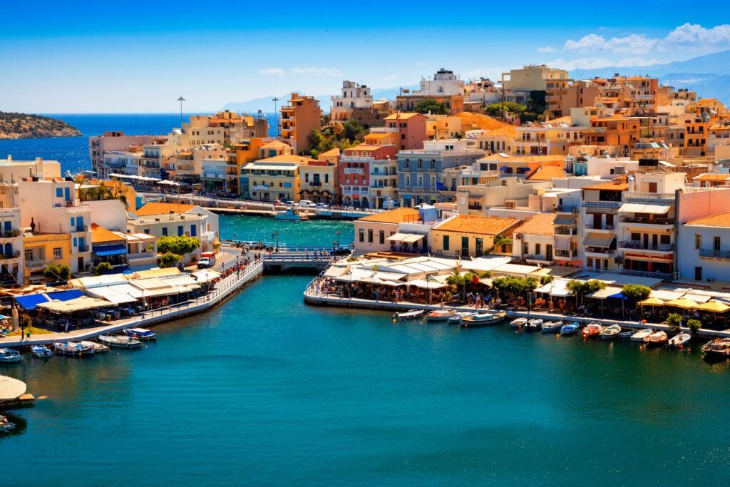Agios Nikolaos and Voulismeni lake in Crete island, Greece