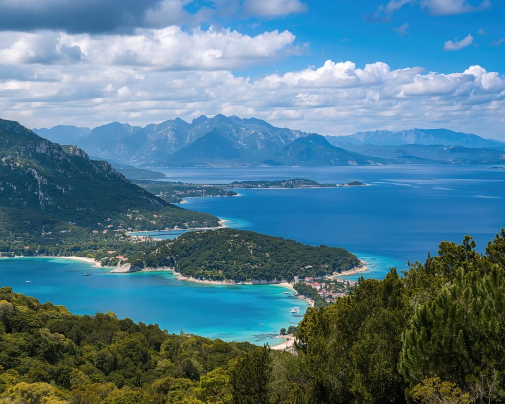 Northern Velebit and Kvarner Gulf with Rab Island in the backgro Charco del Palo Naturpools – FKK-Ort mit Lavabecken und Meerblick auf Lanzarote