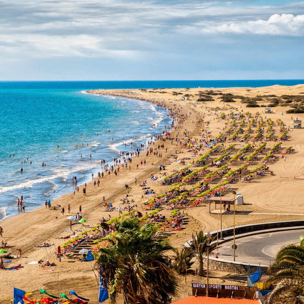 Playa de Maspalomas Gran Canaria FKK Strand mit Dünen und Meerblick