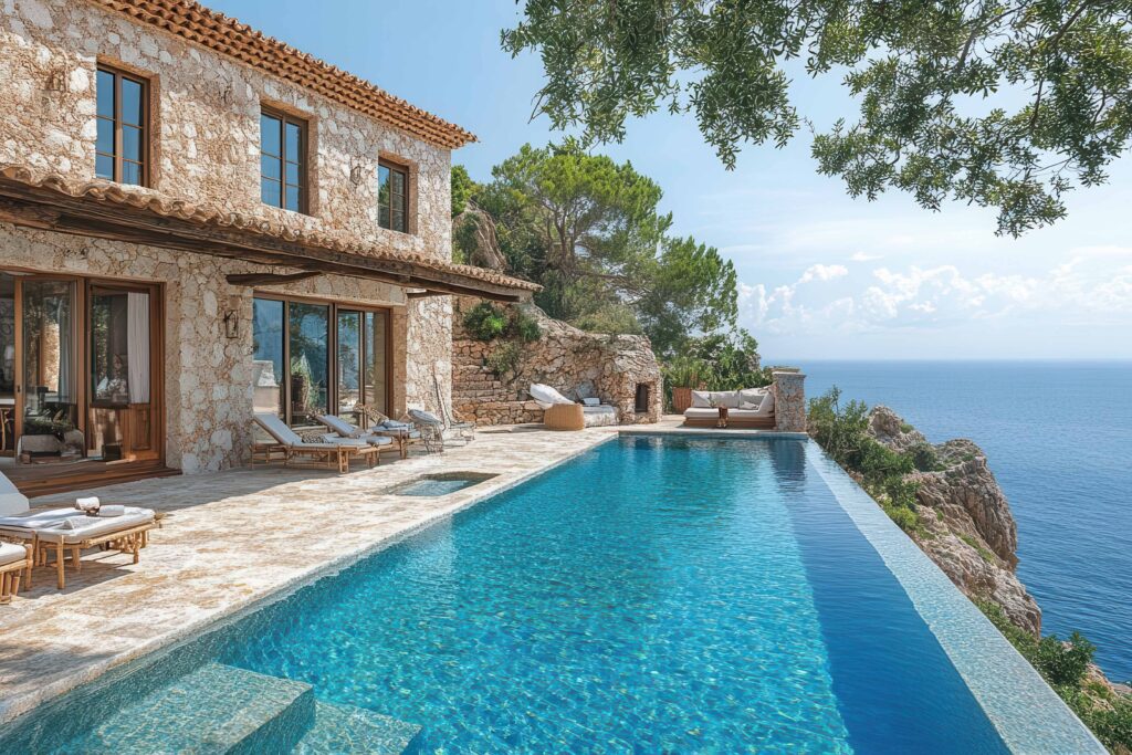 FKK Urlaub Spanien Frau entspannt am Strand mit Meer und natürlicher Atmosphäre