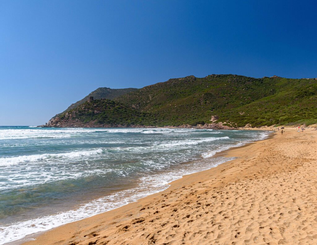 The Porto Ferro beach, in northwest Sardinia near Alghero, durin Naturist Park Koversada bei Vrsar mit Meer, Inseln und FKK-Stränden