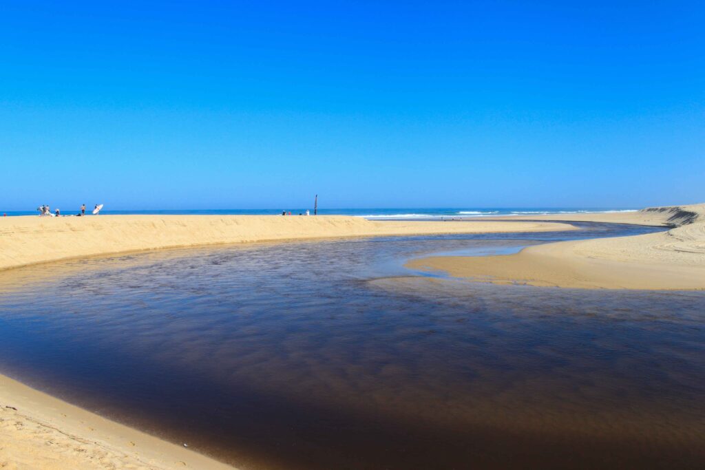 The current of the Huchet in the Landes Naturist Park Koversada bei Vrsar mit Meer, Inseln und FKK-Stränden